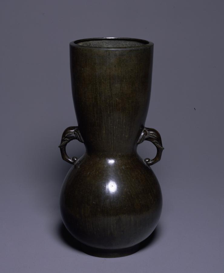 古銅象耳花瓶名「秋月」 | 開放博物館