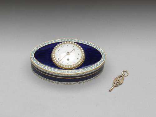 英國或瑞士 約1813年 金胎畫琺瑯鑲錶鼻煙盒