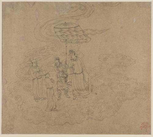 Album of Daoist and Buddhist Themes: Procession of Daoist Deities: Leaf 9