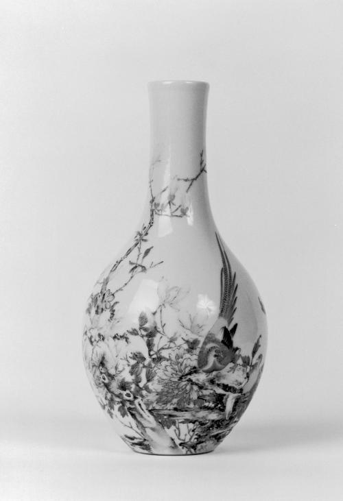 Vase with Pheasants and Flowers