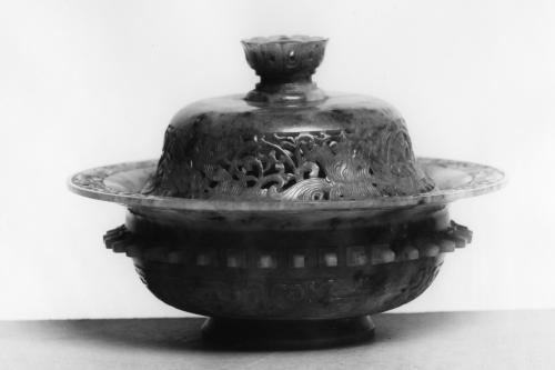 Covered Dish with Floral and Archaic Designs