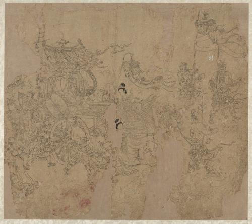 Album of Daoist and Buddhist Themes: Procession of Daoist Deities: Leaf 3