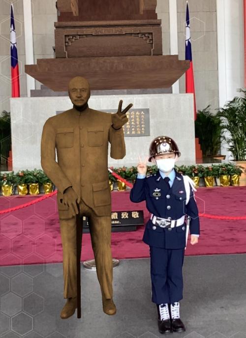 漫遊國父紀念館APP_國父銅像與小禮兵