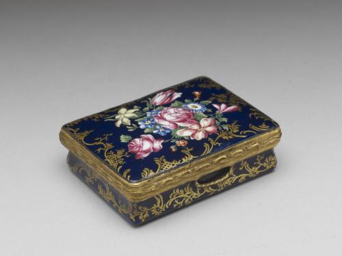清 銅胎西洋畫琺瑯花卉長方盒