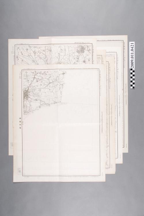 大日本帝國陸地測量部編繪〈五萬分一地形圖〉假製版臺南5號與9號與10號與11號與13號與15號