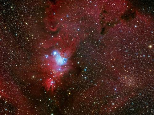 NGC 2264 (the Christmas Tree) and Open Cluster Trumpler 5