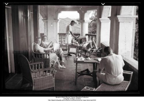 Rella Warner and friends on the veranda