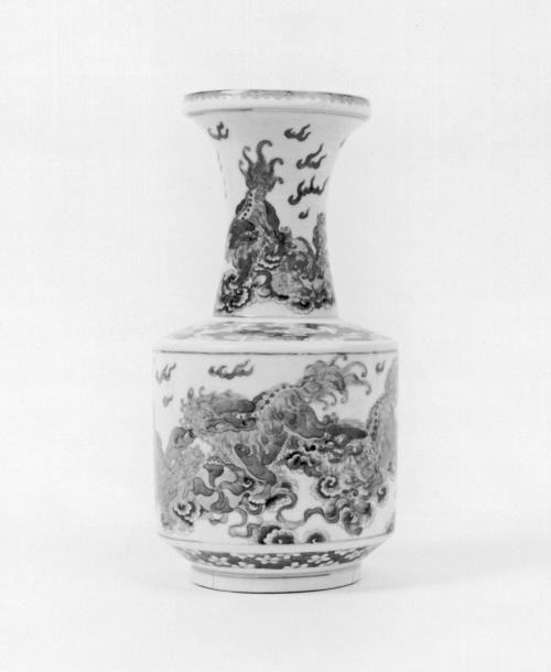 Vase with Lions and Tasseled Balls