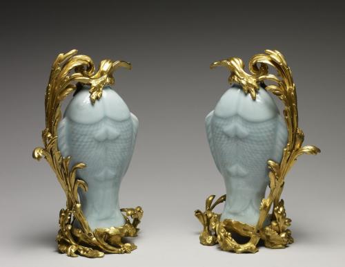 Pair of Vases in the Form of Twin Fish
