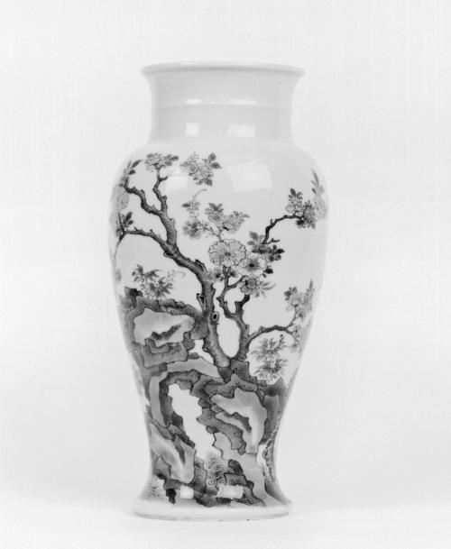 Vase with Plum Tree and Swallows