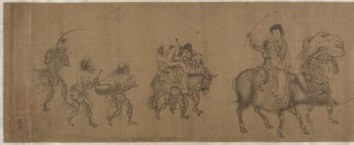 The Demon Queller Zhong Kui Giving His Sister Away in Marriage（南宋／元 顏庚 鍾馗嫁妹圖 卷）
