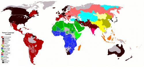 各語系世界分布