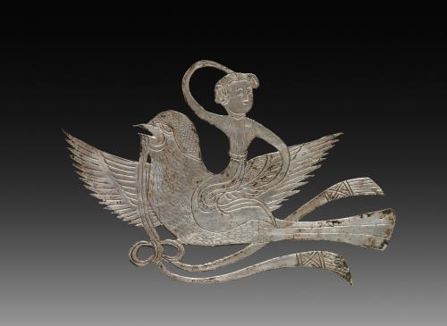 Inlay for a Mirror or Box: Lady on a Bird