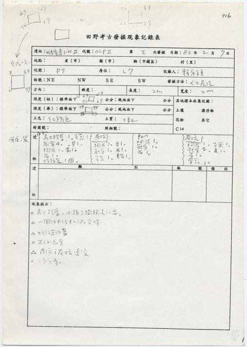 鵝鑾鼻第二遺址田野手稿