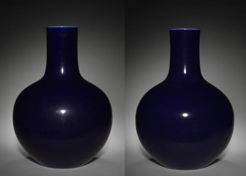 Pair of Blue Bottle Vases