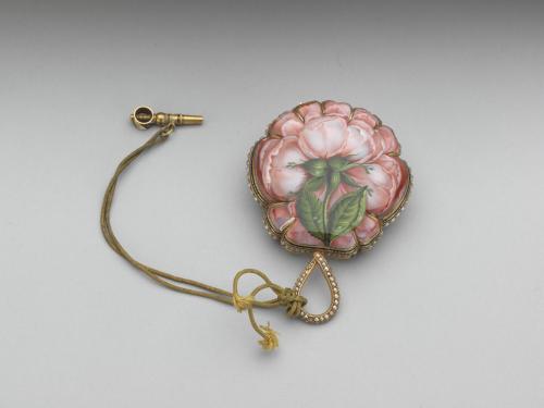 十九世紀 瑞士 畫琺瑯玫瑰花式懷錶