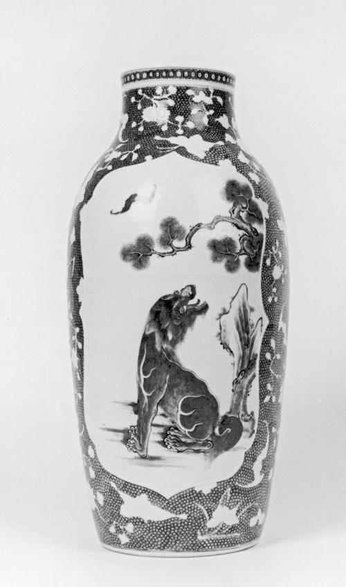Vase with Lions and Bats in Panels