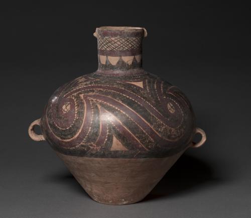 Jar with Curvilinear Designs