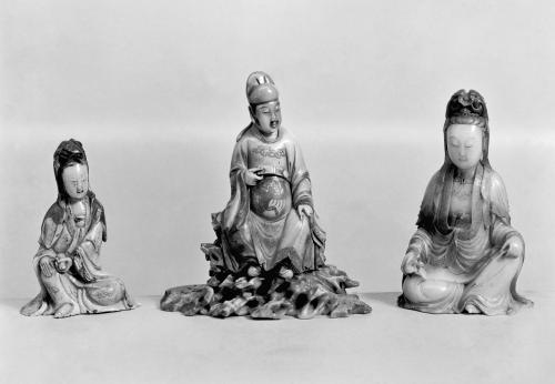 Seated Figure of Guanyin [Kuan-yin] Holding Scroll