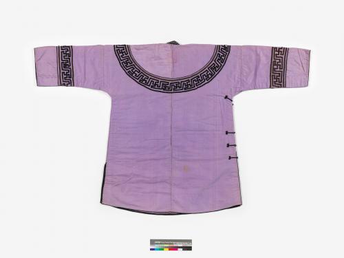 紫色絲質大襟鑲緄女衫