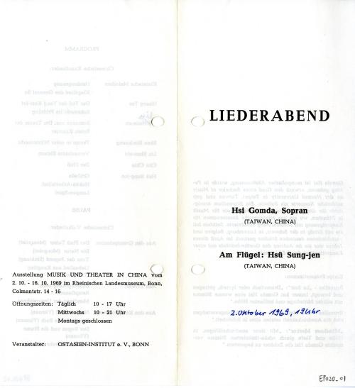 Liederabend節目單