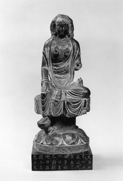 Maitreya (?) Seated on a Lotus Throne