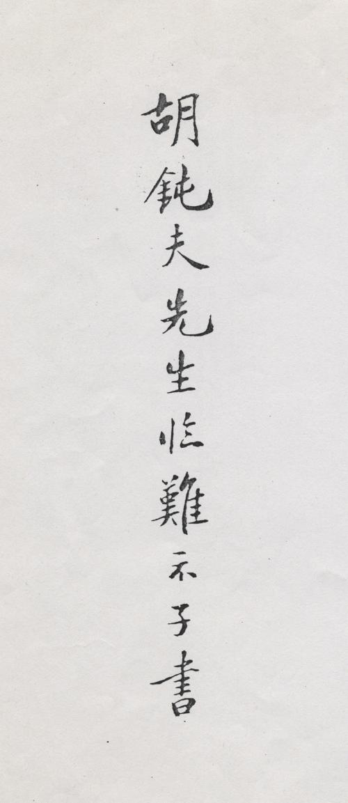 胡鈍夫（胡傳）先生臨難示子書