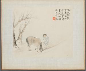 Album of Landscape Paintings Illustrating Old Poems: A Man and a Horse by a Stream