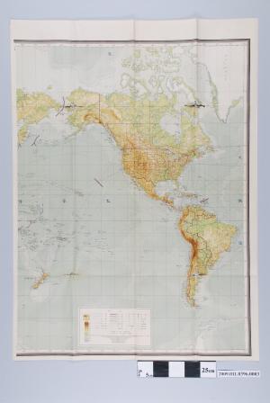 陸地測量部編製〈二千二百萬分一世界全圖〉東幅