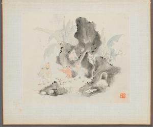 Album of Landscape Paintings Illustrating Old Poems: Children Play in a Rocky Grove