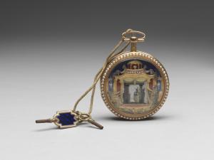 十八世紀晚期至十九世紀早期 鑲珠西洋劇場人物懷錶
