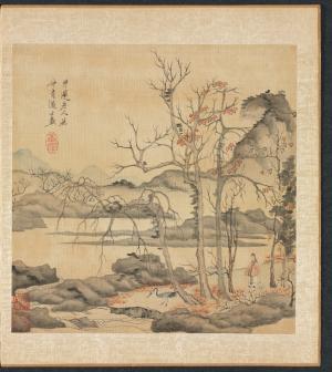 Paintings after Ancient Masters: Daoist and Crane in Autumn Landscape