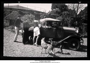 1928 Ford and a dog