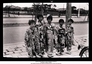 Young Japanese girls in festival garb