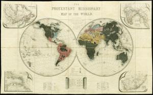 1846年基督教（新教）差會分布地圖 A map of Protestant missions around the world