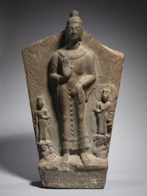 Stele with Maitreya and Attendants