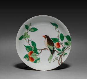 Dish with Bird on Peach Branch