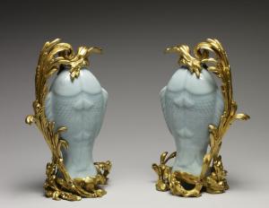 Pair of Vases in the Form of Twin Fish