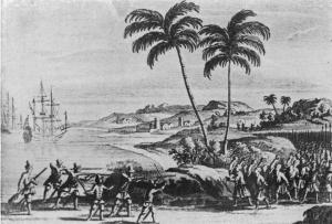 荷蘭人佔領澎湖島示意圖