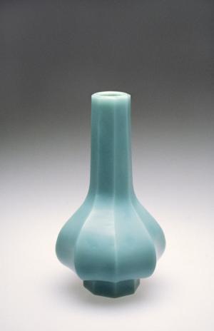 Faceted Vase with Long Neck