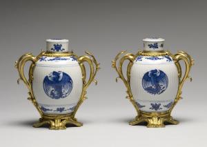 Pair of Blue and White Jars with Three Peonies and Symbols