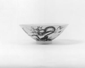 Bowl with Dragons over Waves