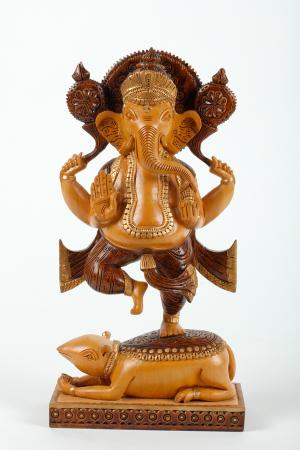 印度象神木雕(India Ganesha Wooden Sculpture)