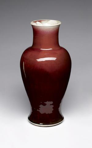 Red Baluster-Shaped Vase