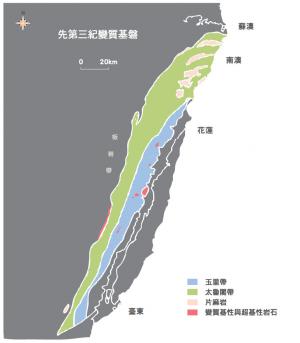 大南澳片岩變質岩區地層分佈