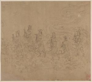 Album of Daoist and Buddhist Themes: Procession of Daoist Deities: Leaf 23