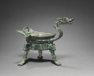 Tripod Container with Dragon-Head Handle (Zhadou)