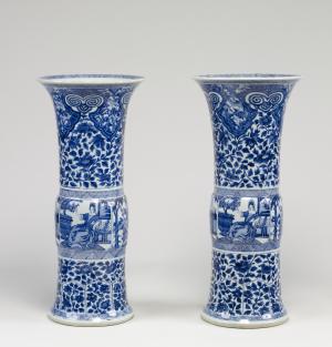 Pair of Vases with European Women