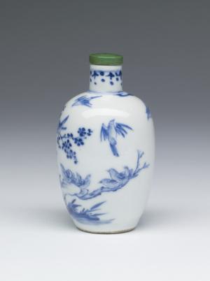 Snuff Bottle with Birds and Flowering Tree