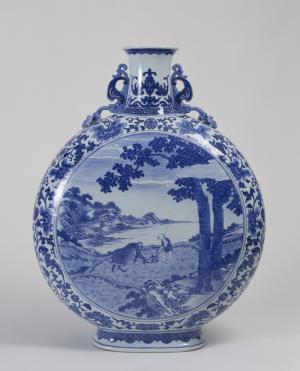 Flask with Scenes of Plowing